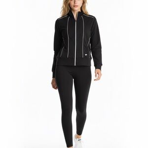 Roots Black Zip-Up Track Jacket Size Small - Good Condition Athletic Wear